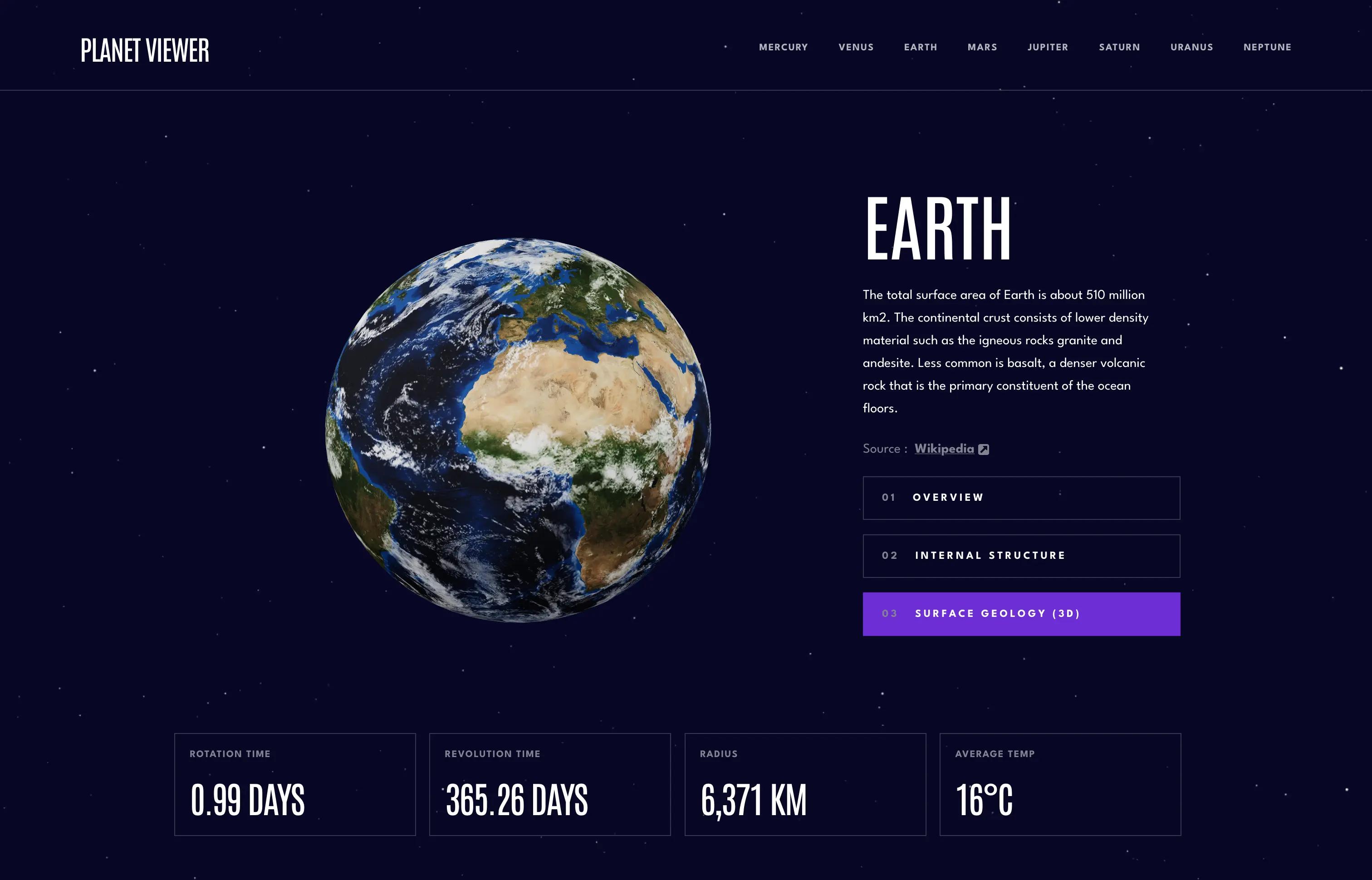planetviewer web app
